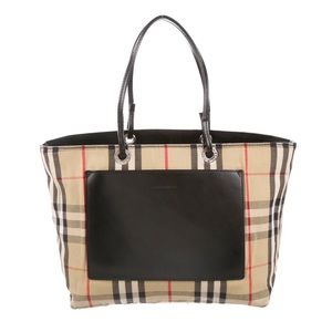 Burberry London Leather-Trimmed Nova Check Tote